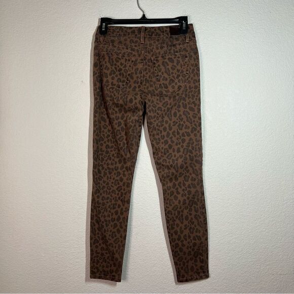 Level 99 Leopard Print Button Fly Midi Skinny Ankle Jeans Women's Size 25 - Picture 5 of 7